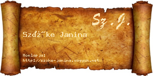 Szőke Janina névjegykártya