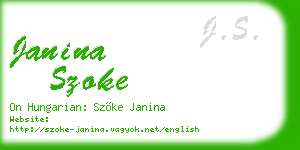 janina szoke business card